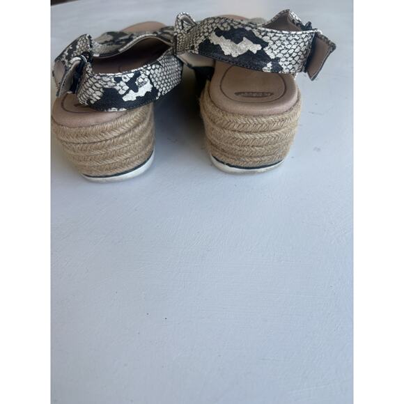 Dr. Shcolls Catch 22 Womens Slide Sandals Gray Leather Slingback Snake Print 10M - Picture 7 of 8